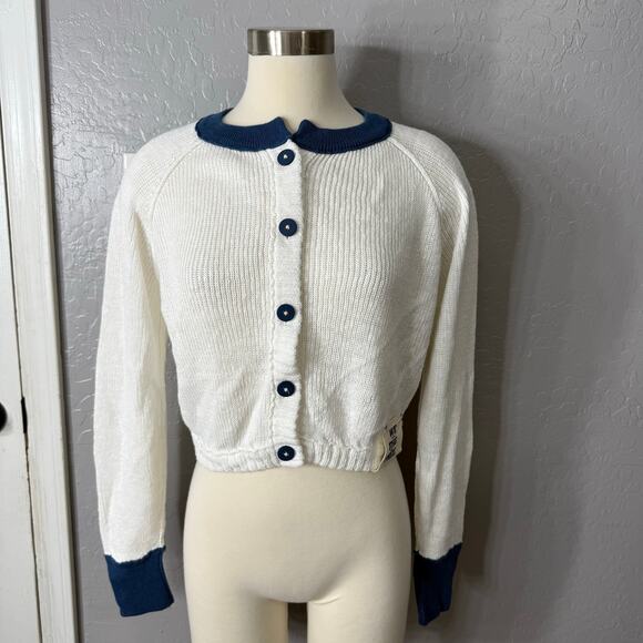We the Free Lili Linen Cardi at Free People in Prep Combo, Size: Small - Picture 1 of 6